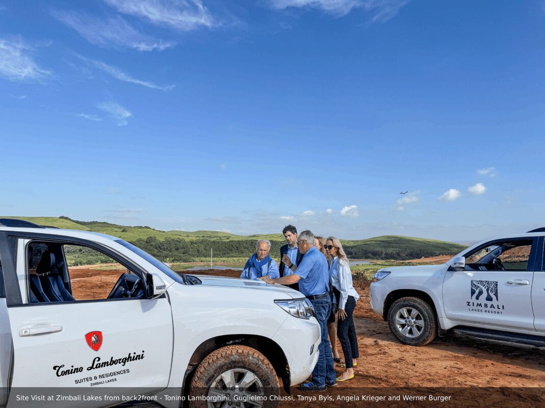 Site Visit at Zimbali Lakes from back2front – Tonino Lamborghini, Guglielmo Chiussi, Tanya Byls, Angela Krieger and Werner Burger-01